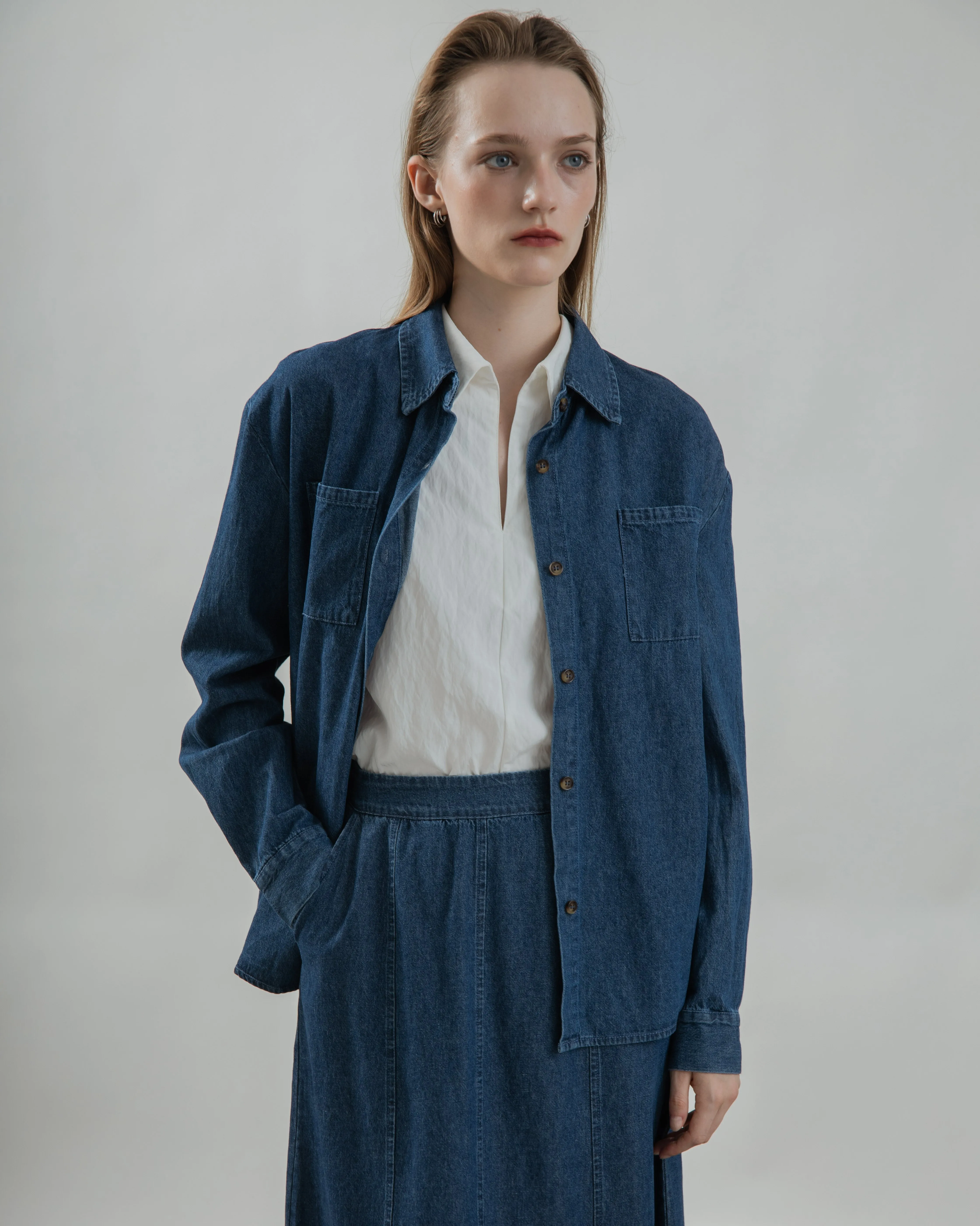 Nori Pocket Denim Shirt (Denim)