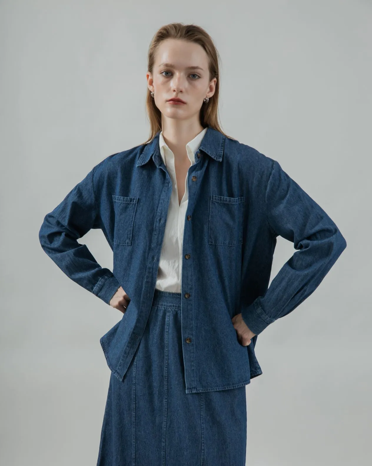 Nori Pocket Denim Shirt (Denim)