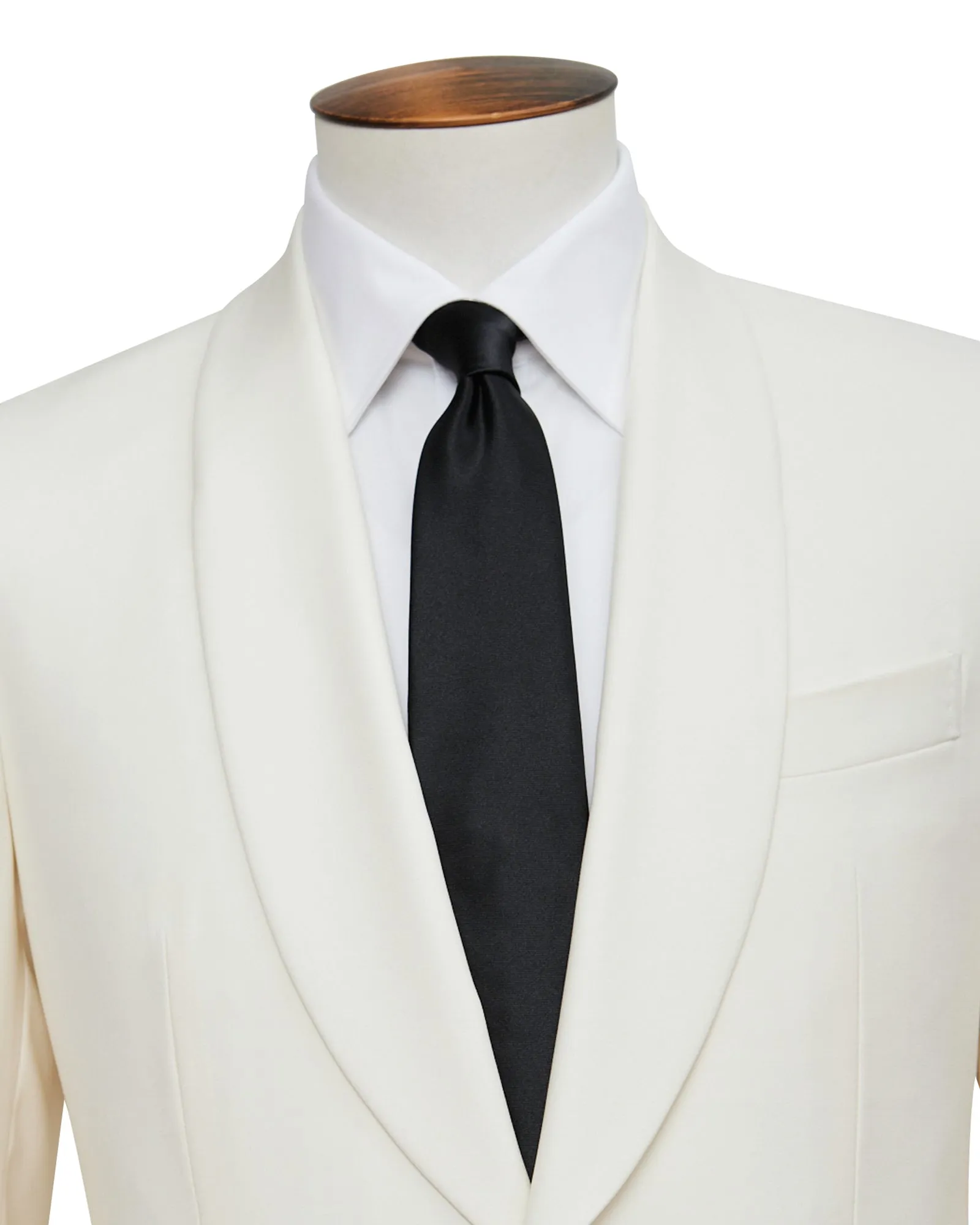 Off White Wool Faille Smoking Jacket