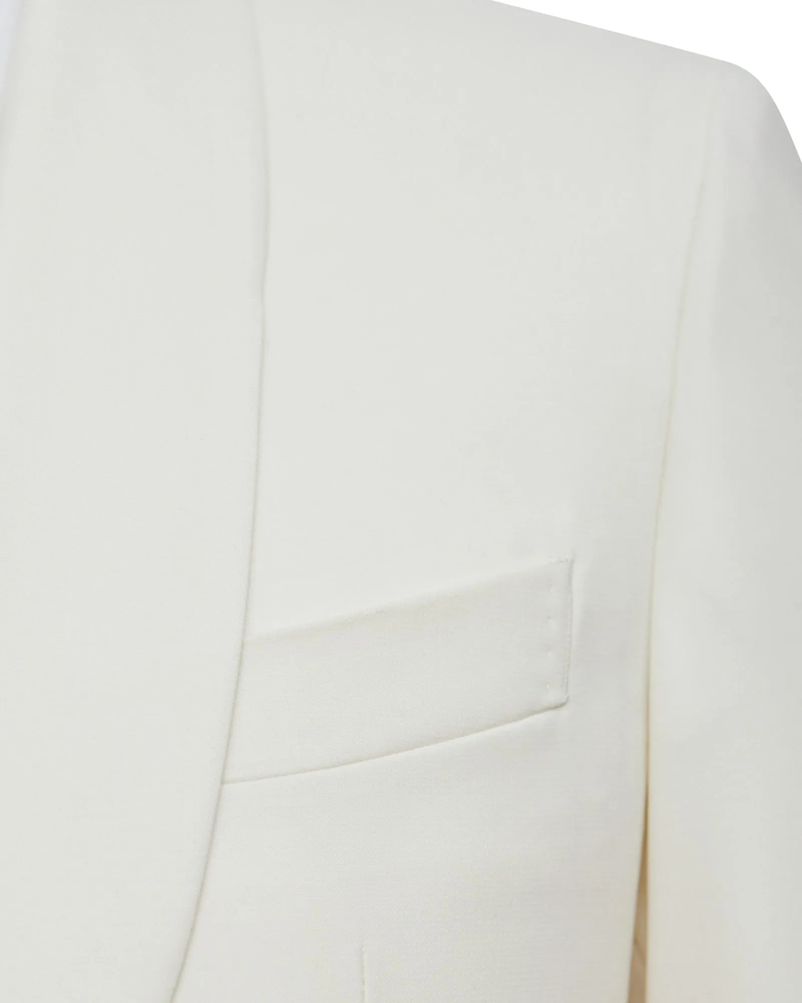 Off White Wool Faille Smoking Jacket