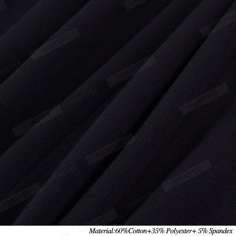 Office Business Pleated A-line Dress Classic Turn-down Collar Black Midi Dress