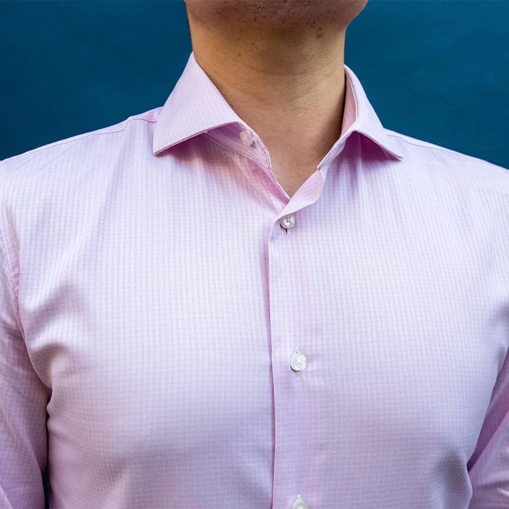 Pink Checkered Cutaway Dress Shirt | The Lei