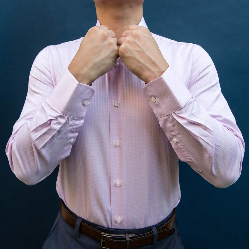 Pink Checkered Cutaway Dress Shirt | The Lei