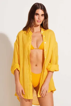 Playa Linen Boyfriend Shirt - Sunflower EcoLinen