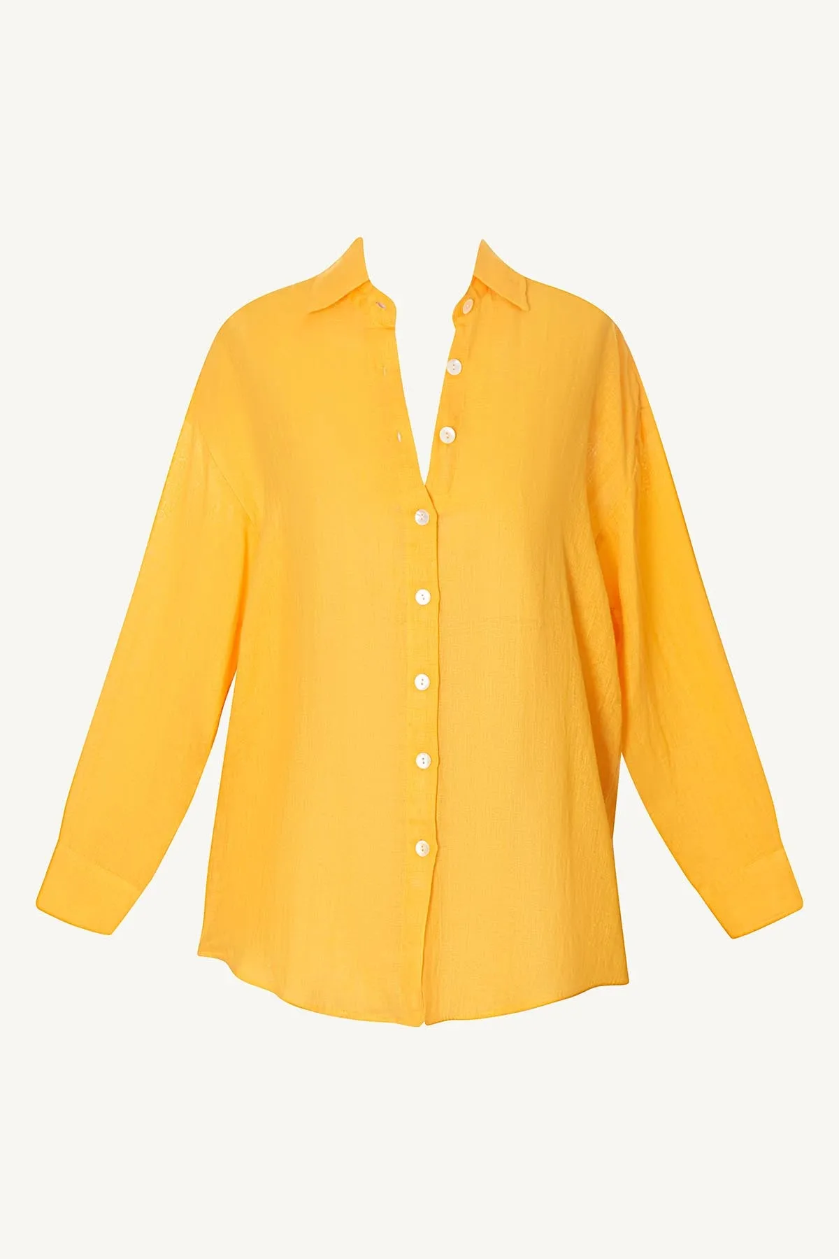 Playa Linen Boyfriend Shirt - Sunflower EcoLinen