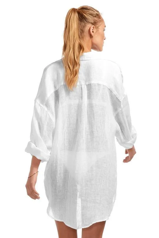 Playa Shirt Dress (EcoLinen Gauze White)