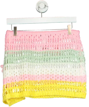 PrettyLittleThing Multicolour Crochet Mini Skirt UK S