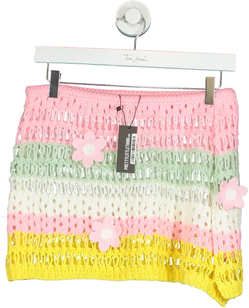 PrettyLittleThing Multicolour Crochet Mini Skirt UK S