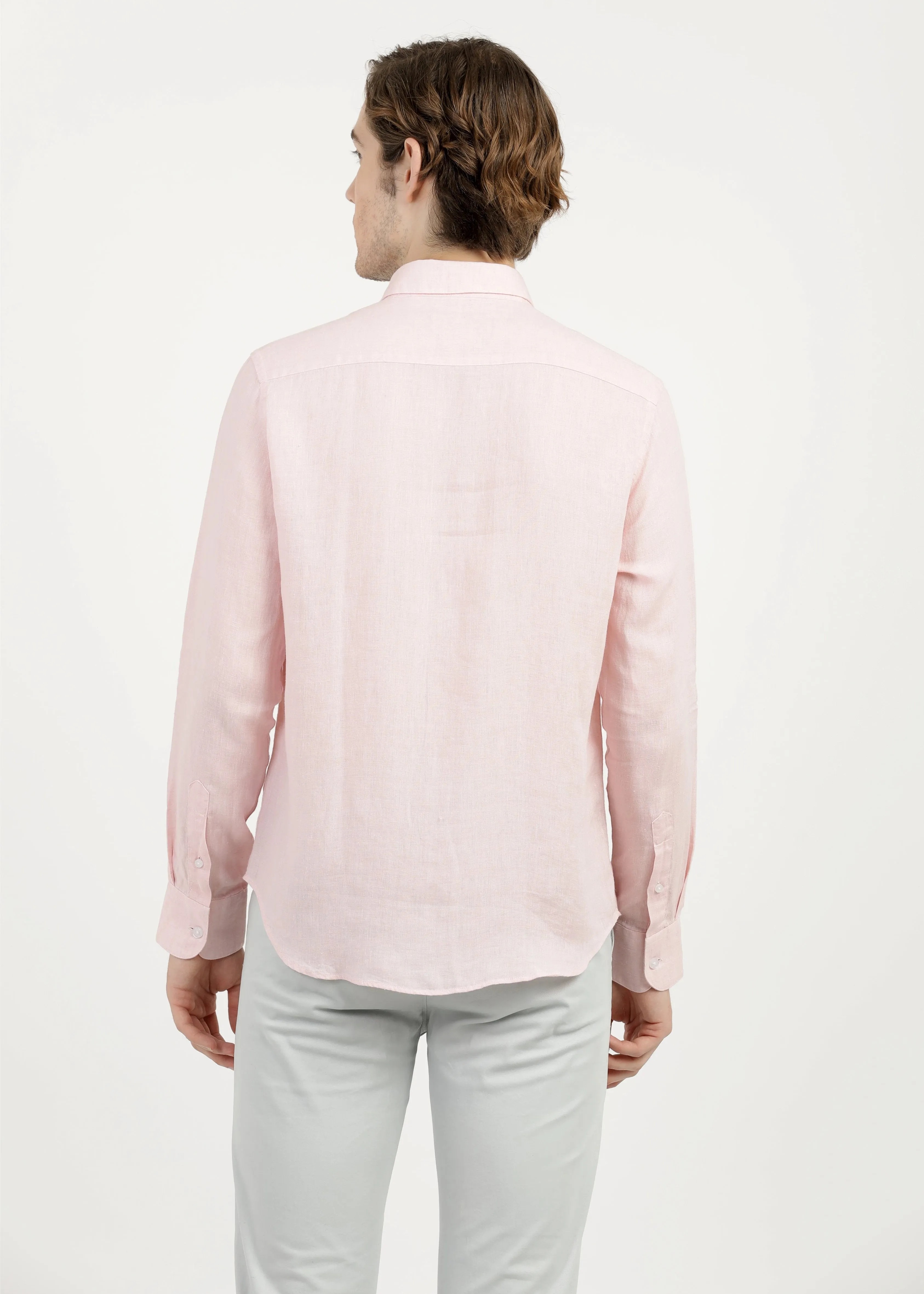 Pure Linen Shirt in Lt. Pink