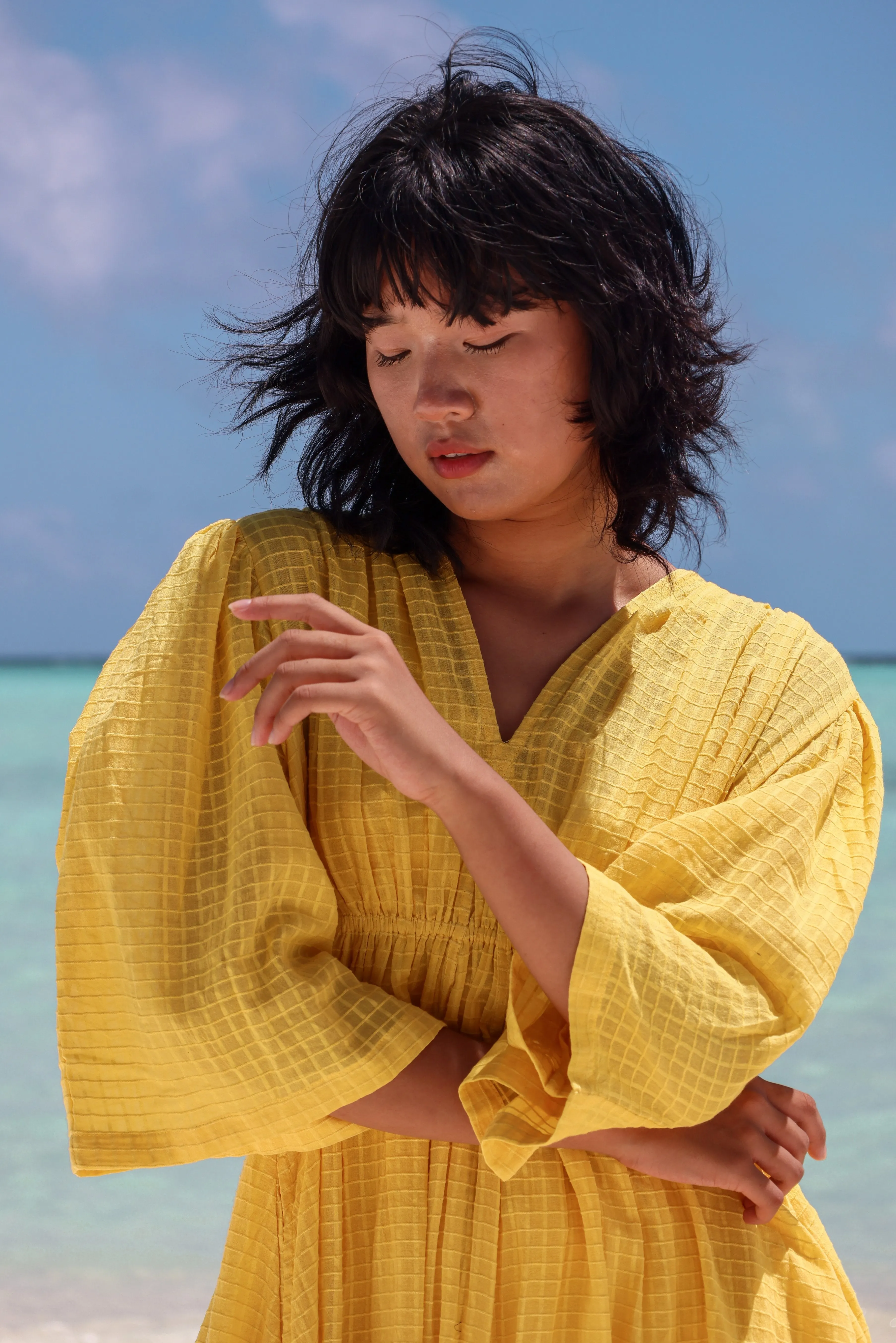 Recycled Cotton Yellow Maxi Dress