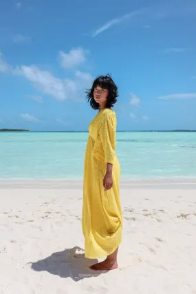 Recycled Cotton Yellow Maxi Dress
