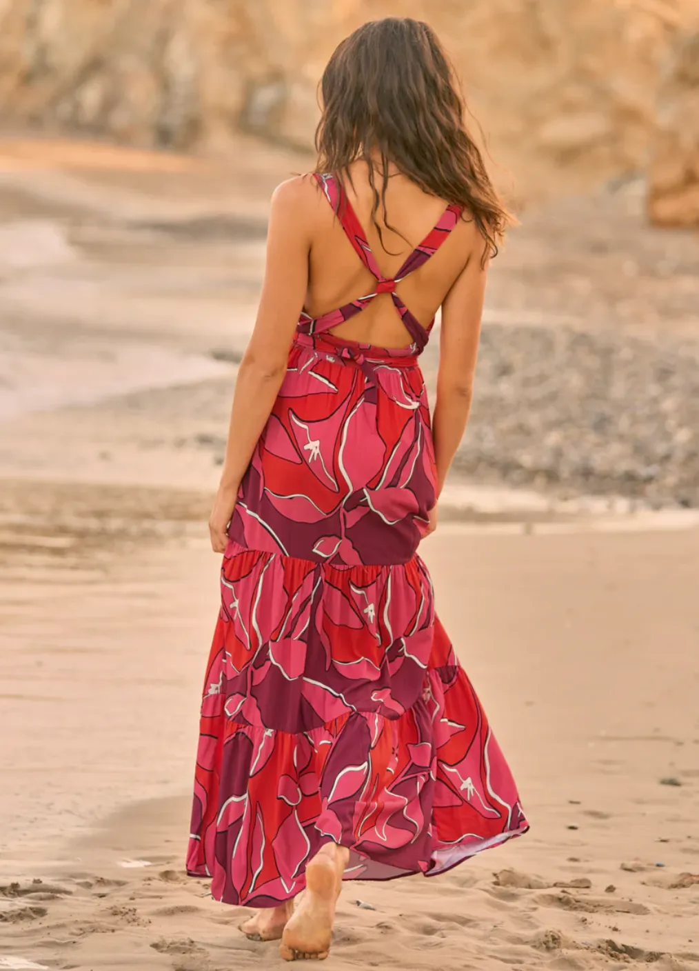 Red Foliage Dreamy Long Dress