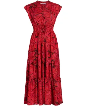 Red Multi Fatima A-Line Dress