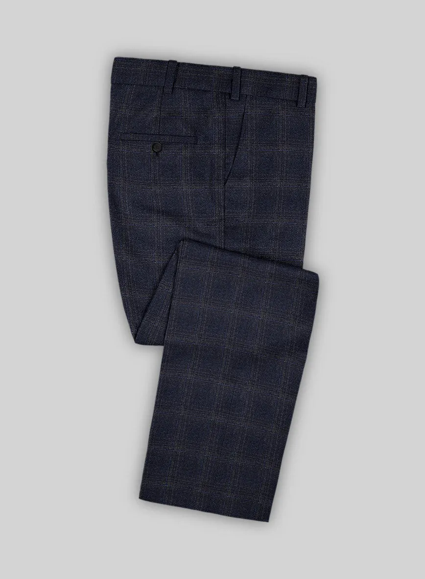 Reda Berato Navy Blue Checks Wool Suit