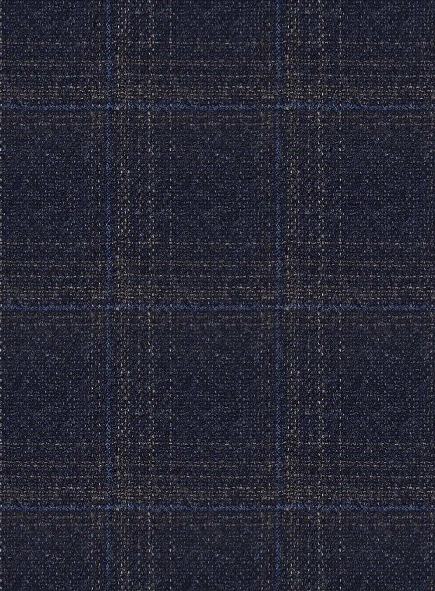 Reda Berato Navy Blue Checks Wool Suit