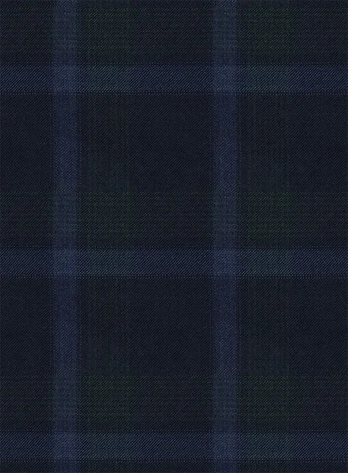 Reda Dark Blue Checks Wool Jacket