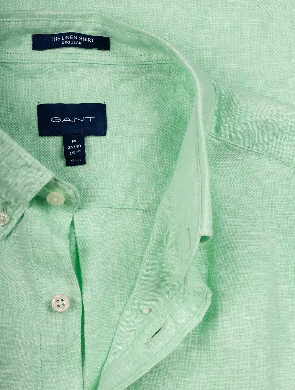 Regular Linen Short Sleeve Shirt Absinthe Green