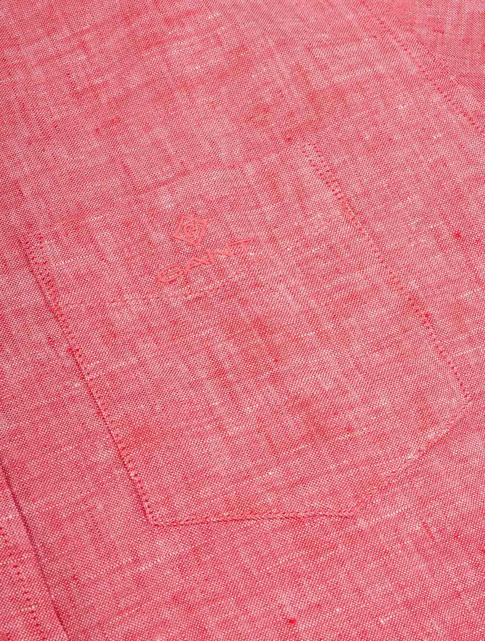 Regular Linen Short Sleeve Shirt Watermelon Pink