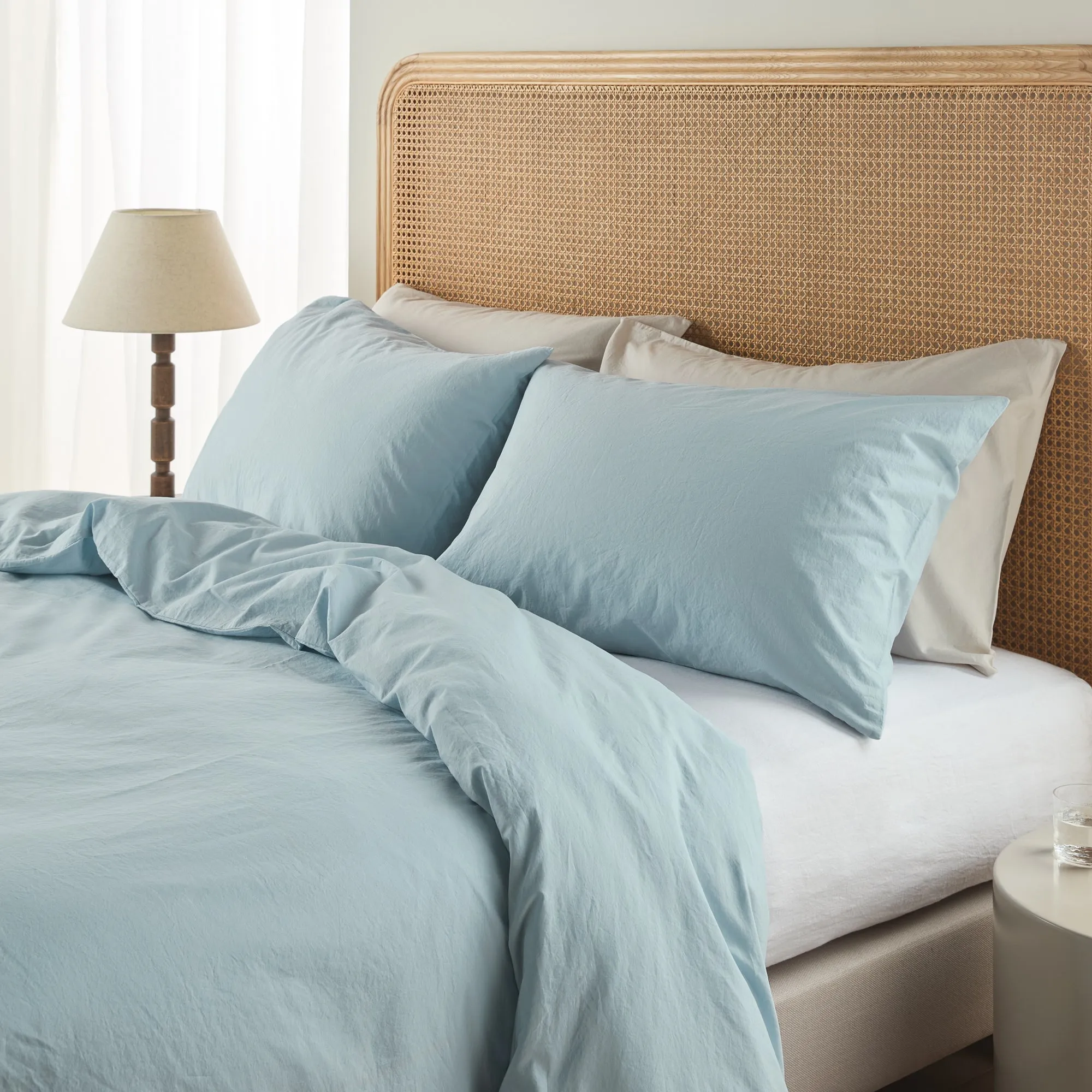 Relaxed Cotton Bedding Bundle - Sky
