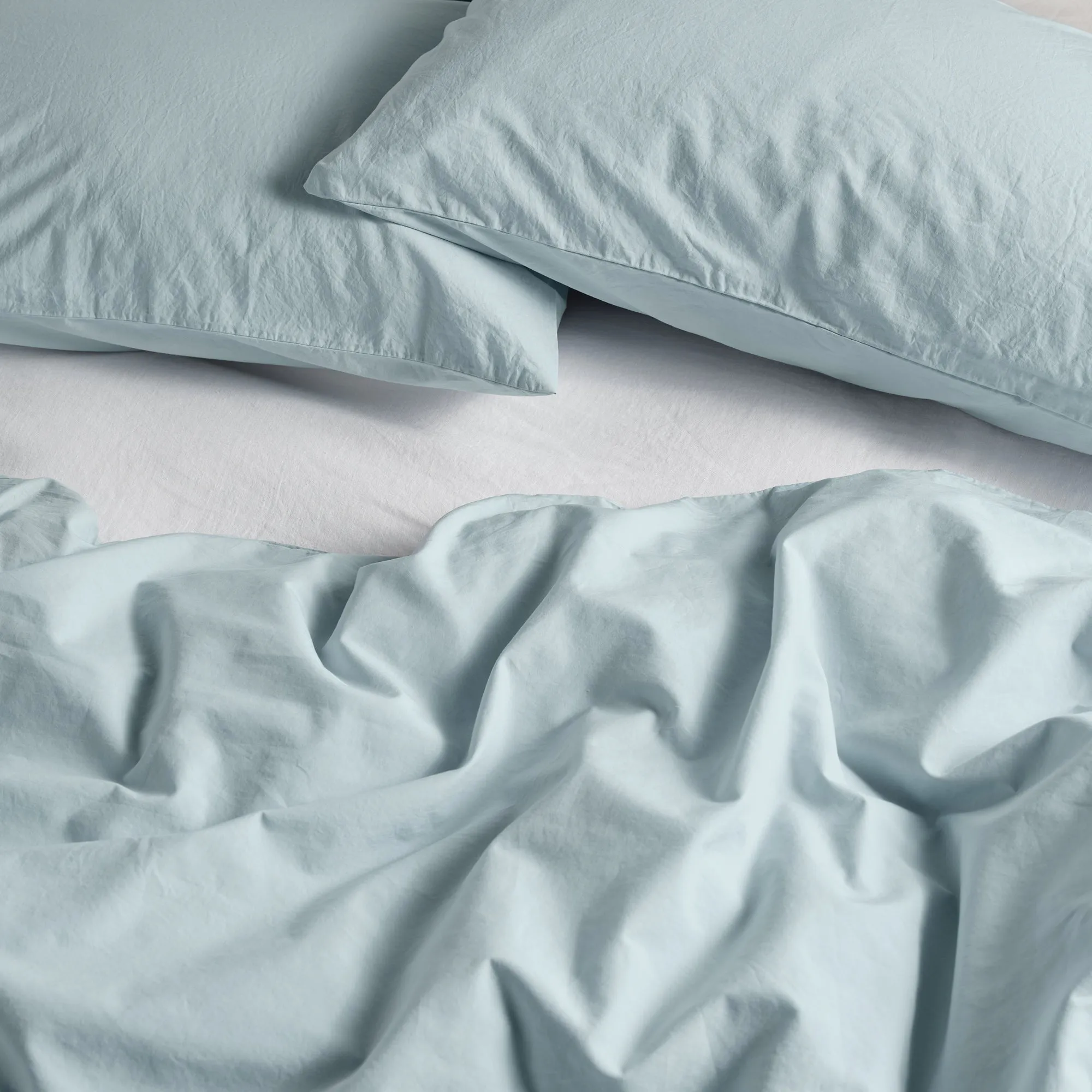 Relaxed Cotton Bedding Bundle - Sky
