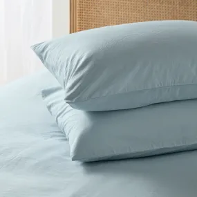 Relaxed Cotton Pillowcase Pair - Sky