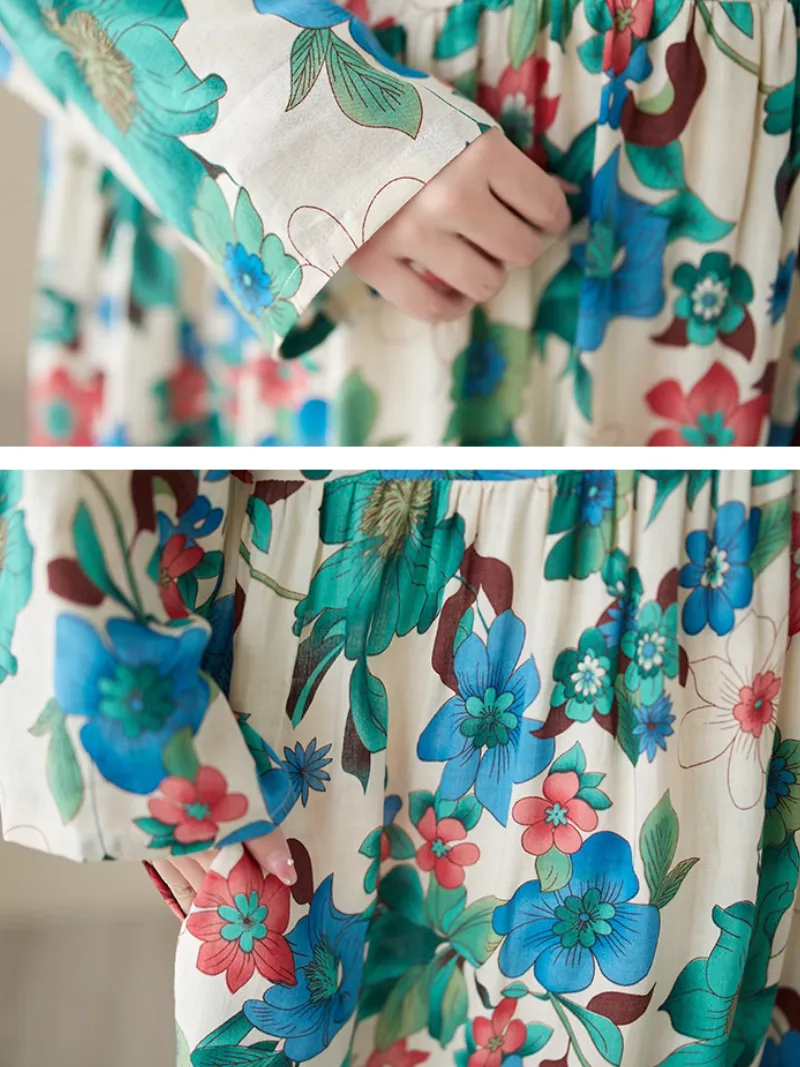 Relaxed Fit Floral Loose Smock Dress