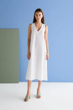 Relaxed-Fit Midi Dress in Cotton Garment Dyed 10CU 3259