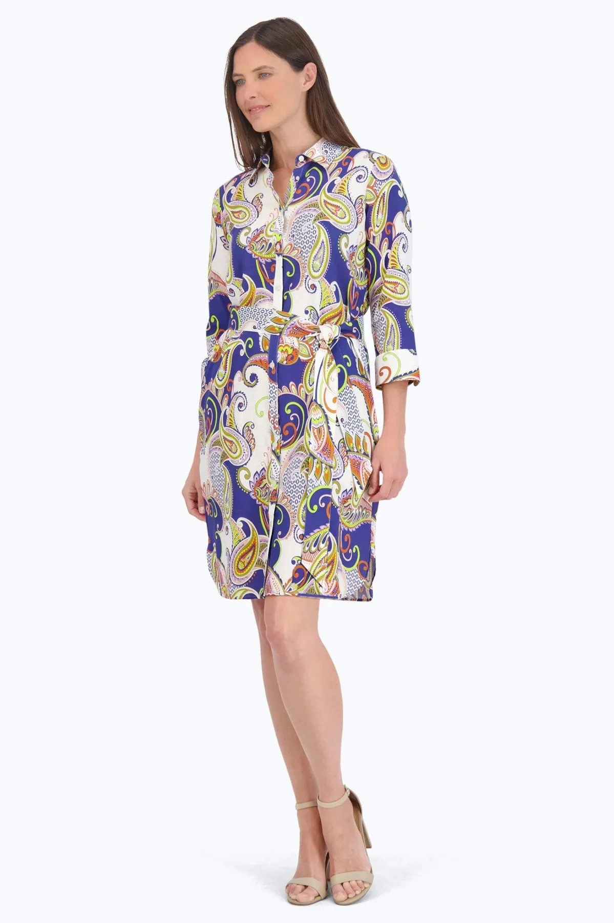 Rocca Easy Care Linen Paisley Dress