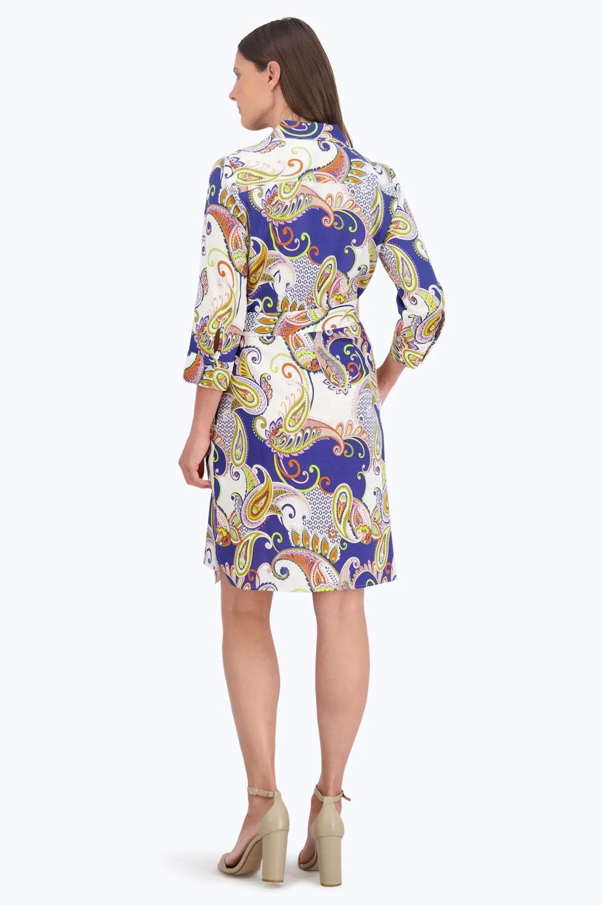 Rocca Easy Care Linen Paisley Dress