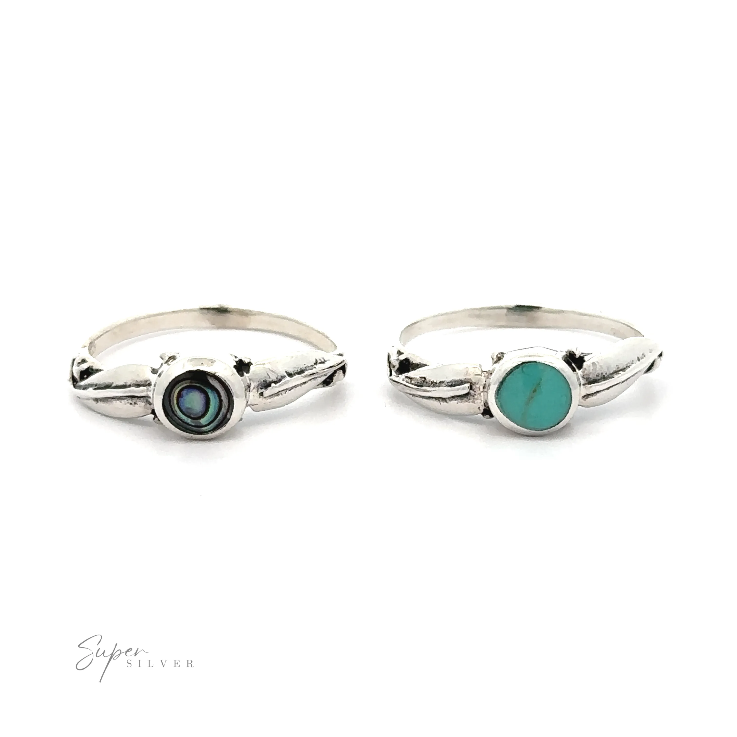 Round Stone Ring With Leaves