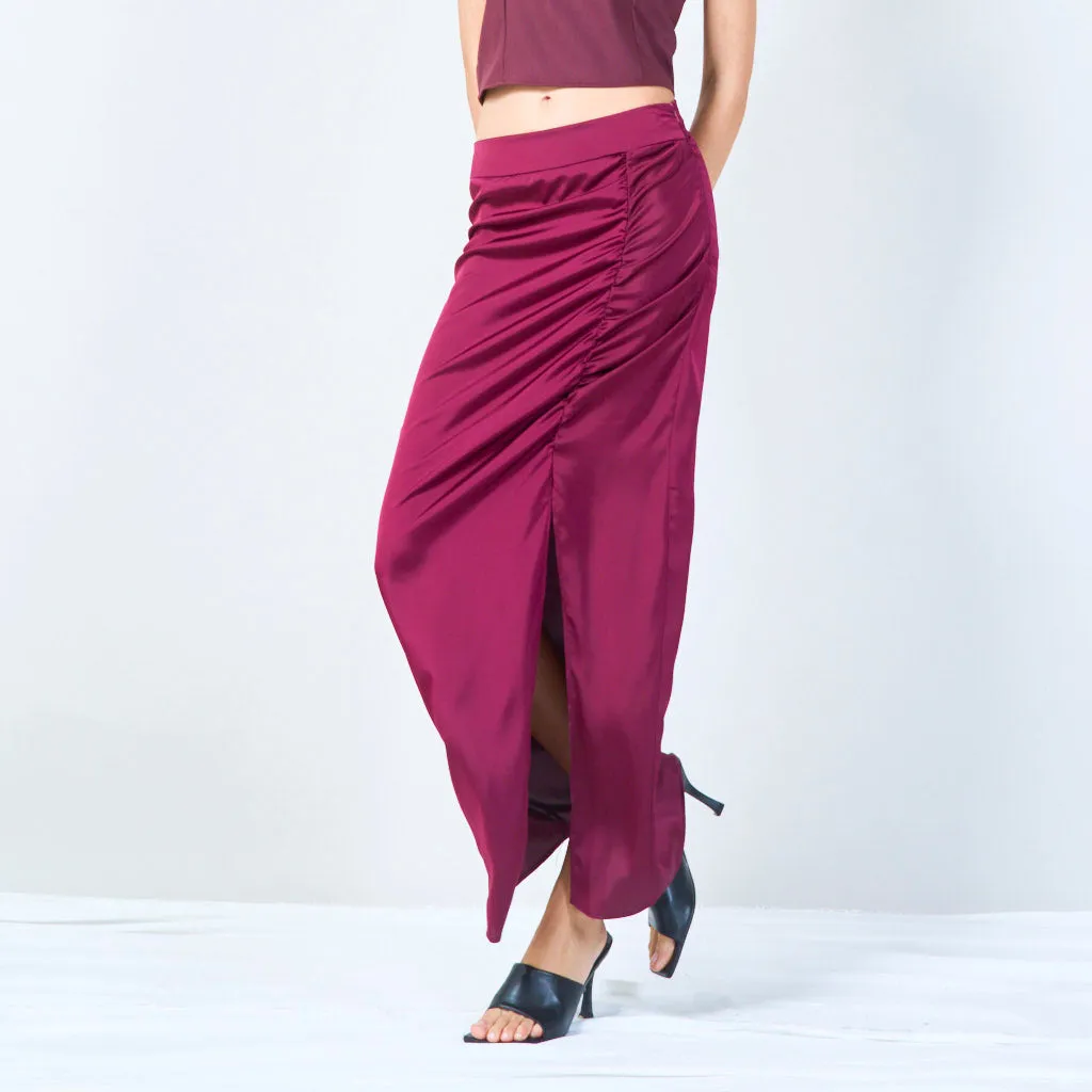 Ruched midi skirt wholesale