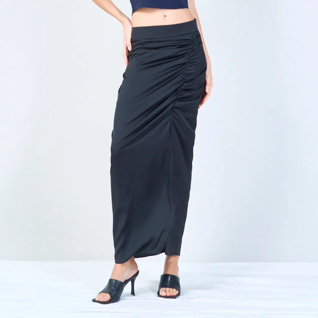 Ruched midi skirt wholesale