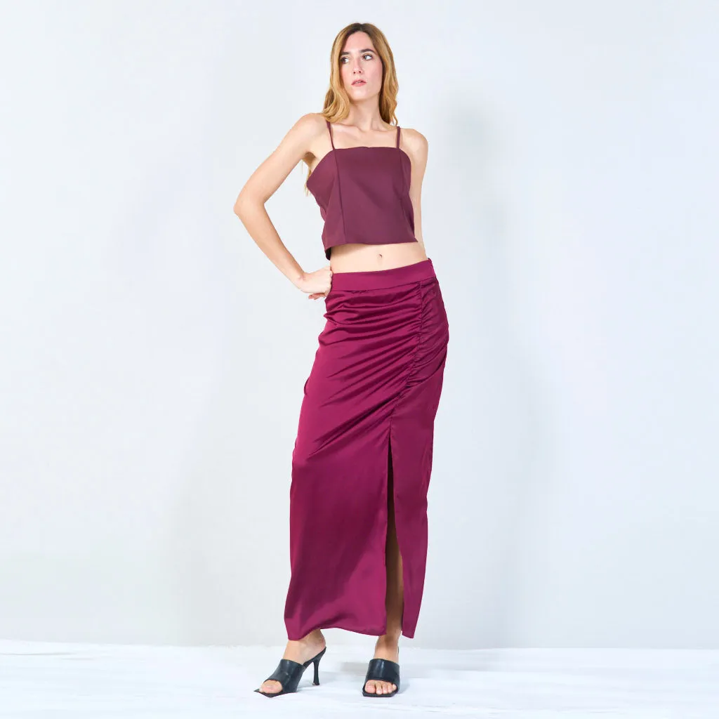 Ruched midi skirt wholesale