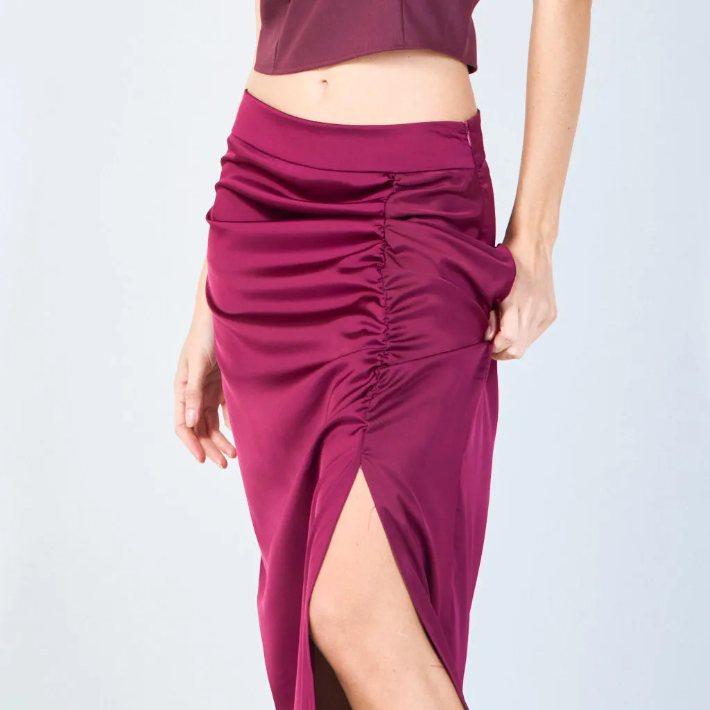 Ruched midi skirt wholesale