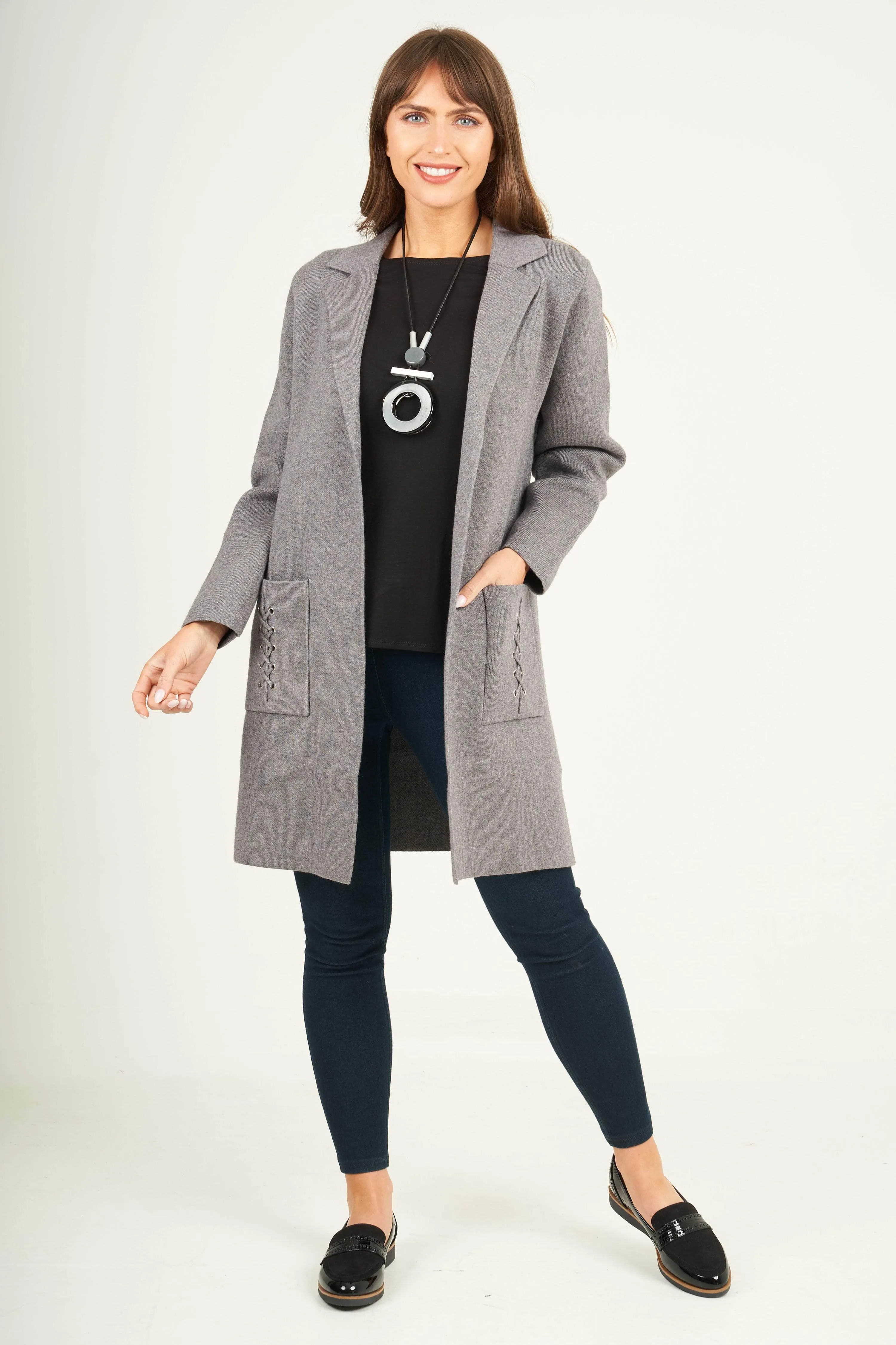 Saloos Knitted Belted Jacket With Pockets