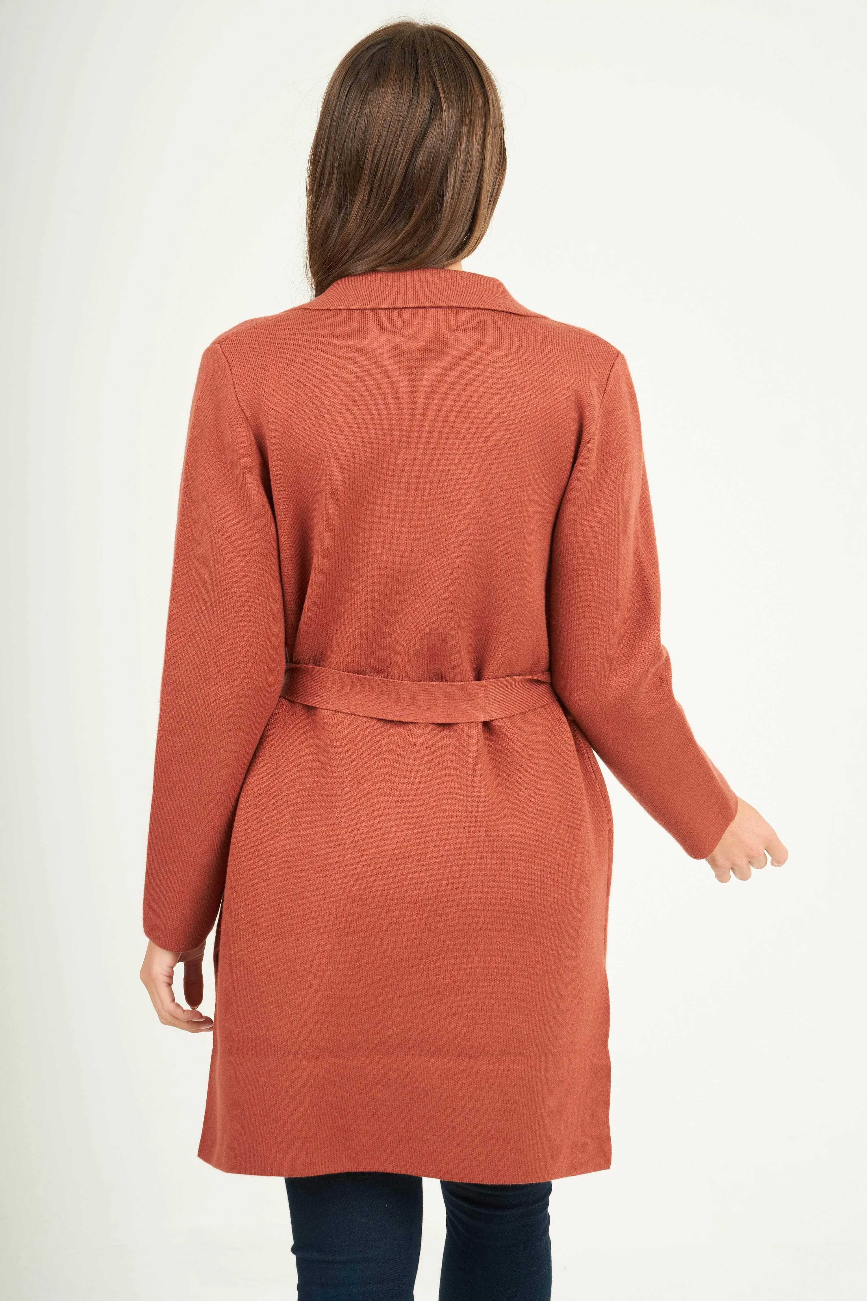 Saloos Knitted Belted Jacket With Pockets