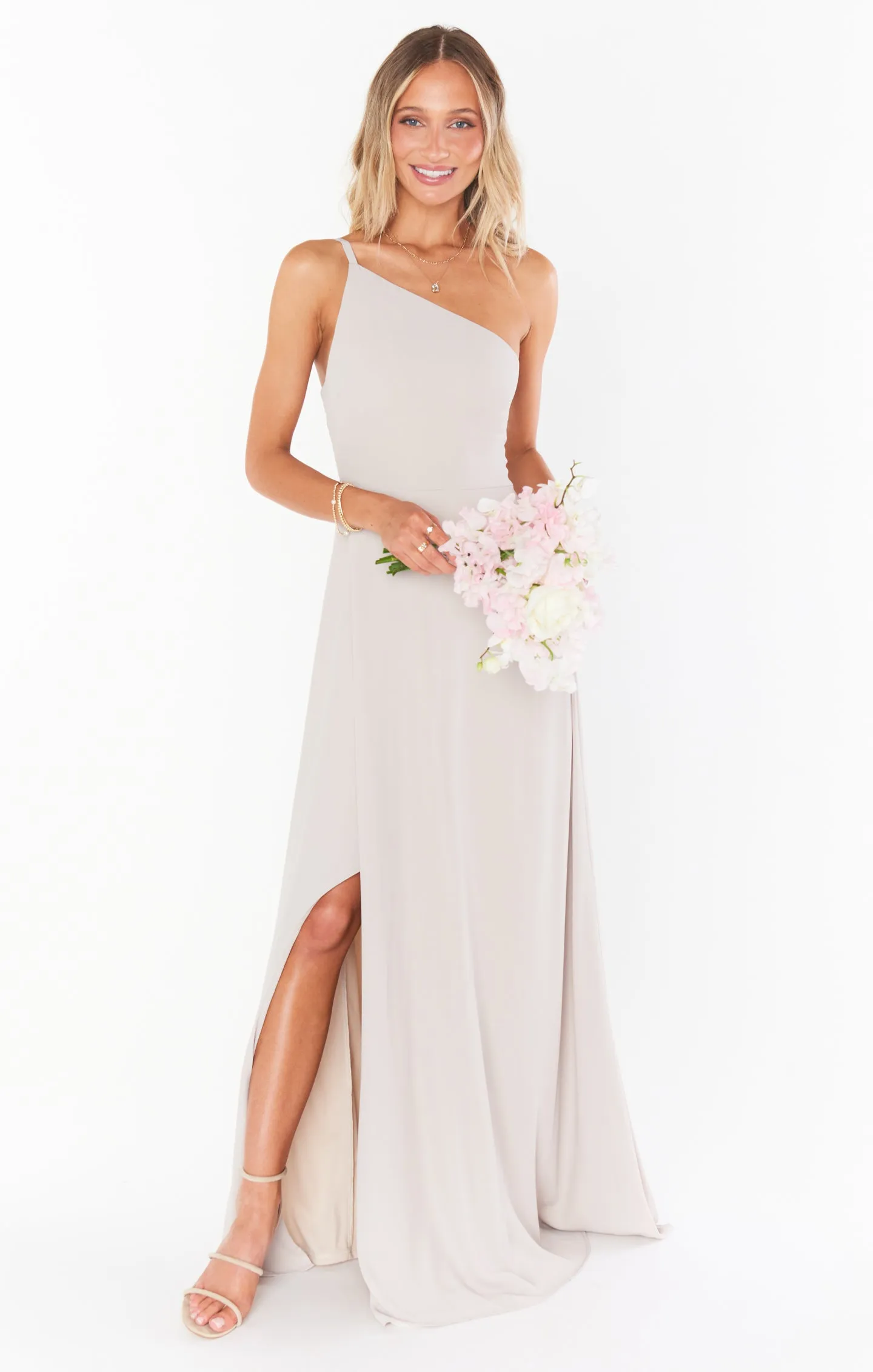 Shannon One Shoulder Dress ~ Show Me the Ring Crisp