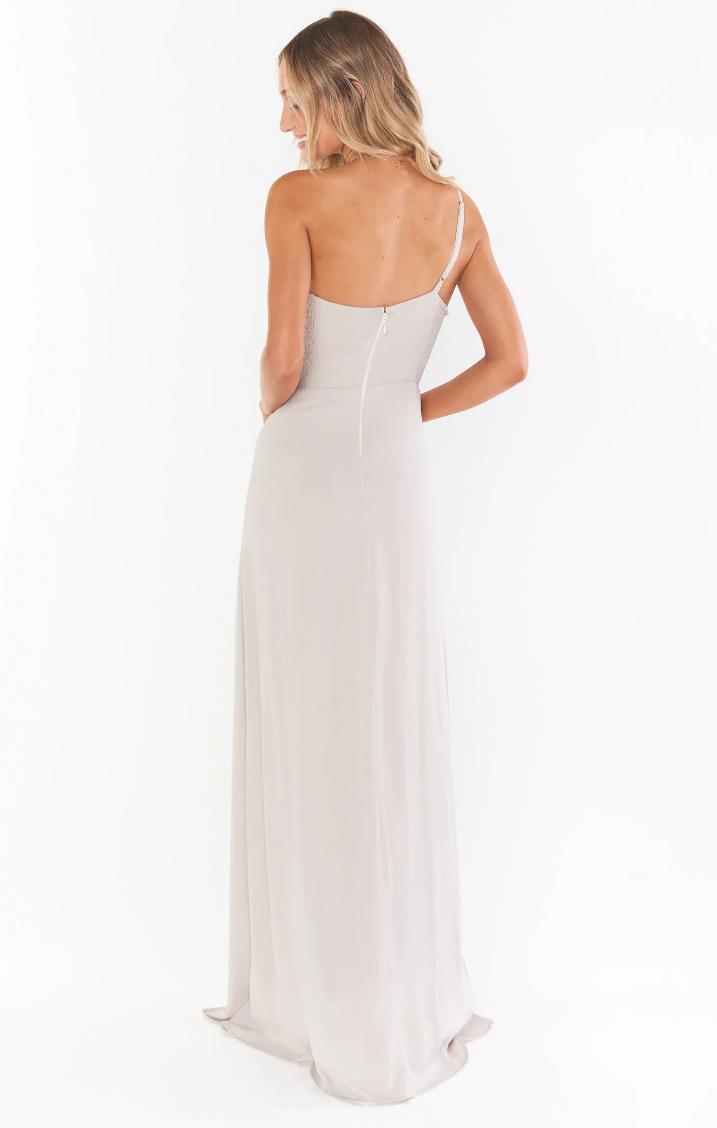 Shannon One Shoulder Dress ~ Show Me the Ring Crisp