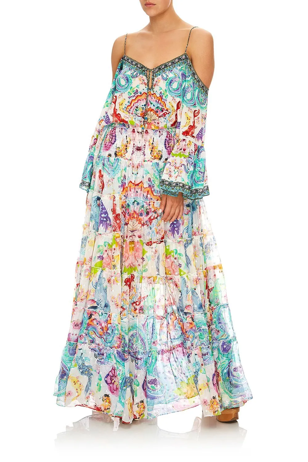 SHEER TIERED CIRCLE SKIRT DRAGON DIVINITY