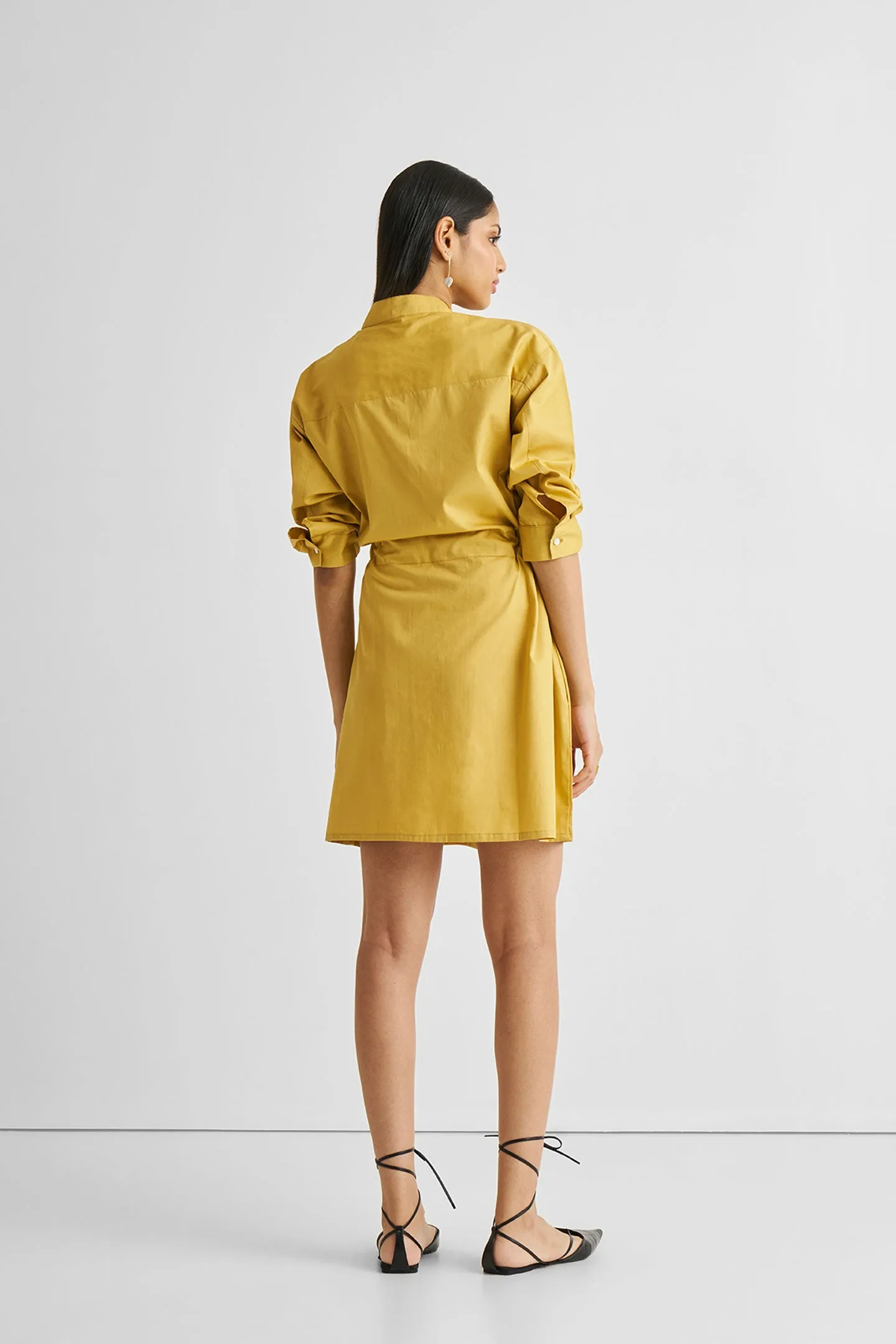 Short Tie Waist Dress in Tuscan Sun