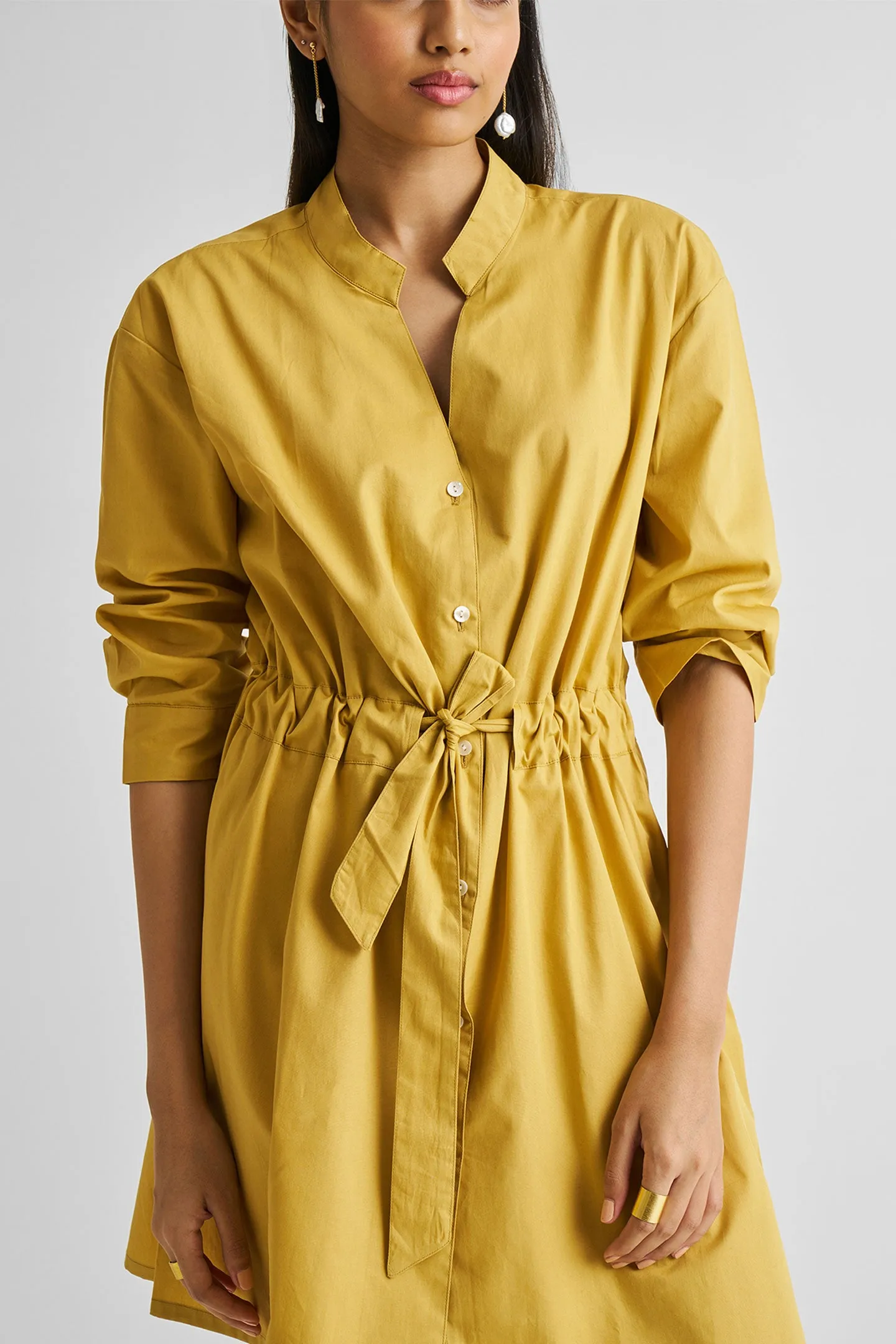 Short Tie Waist Dress in Tuscan Sun