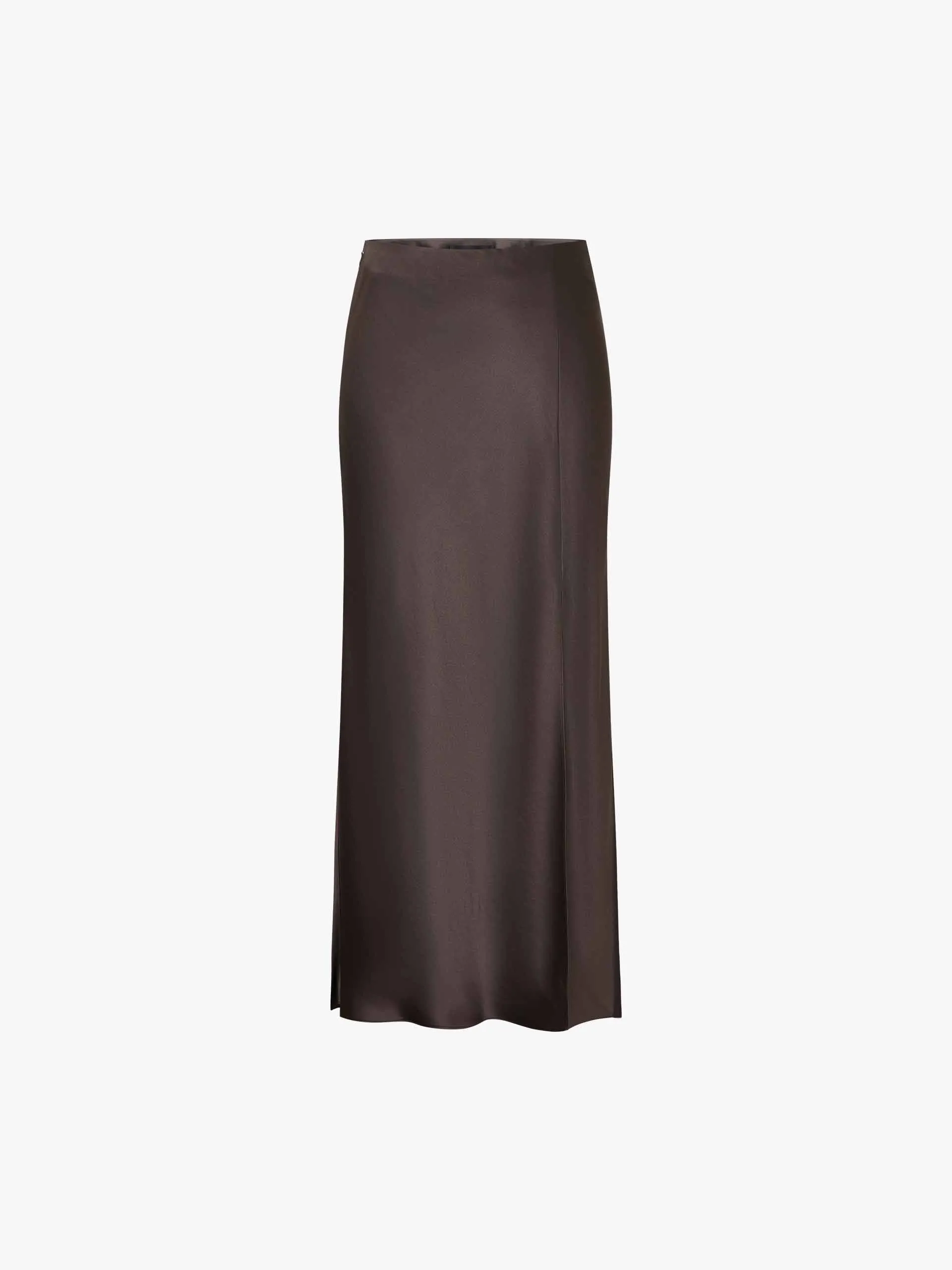 Side Slit Satin Skirt