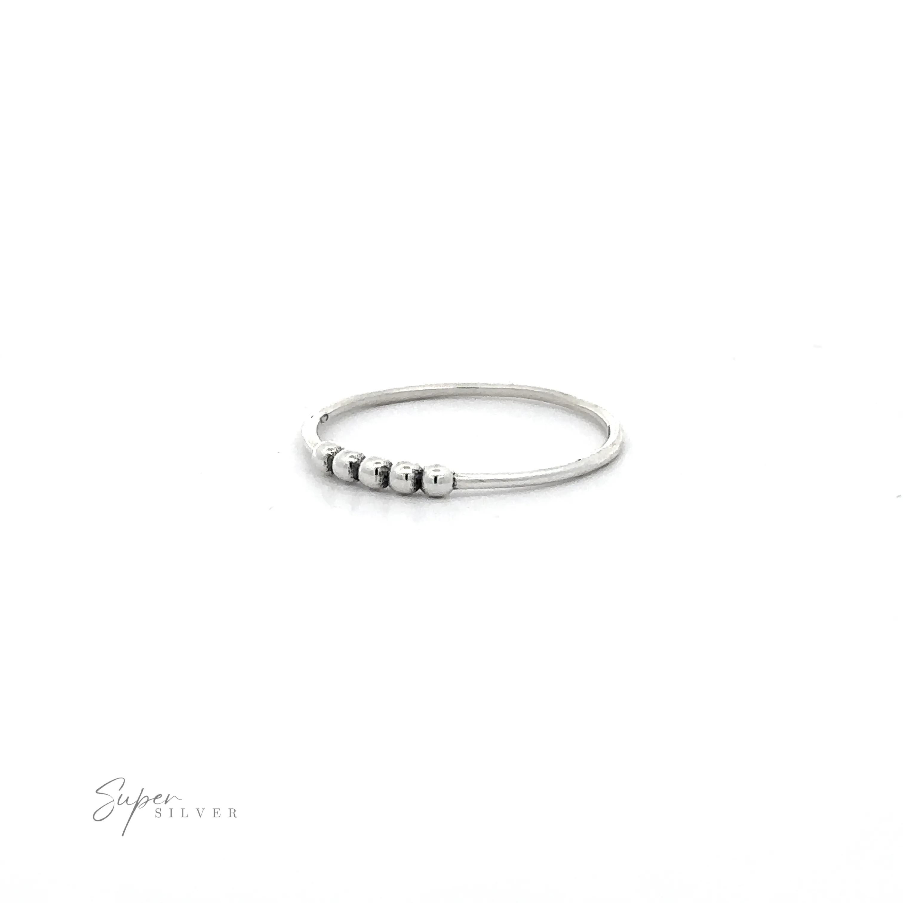 Silver Ring With Beads