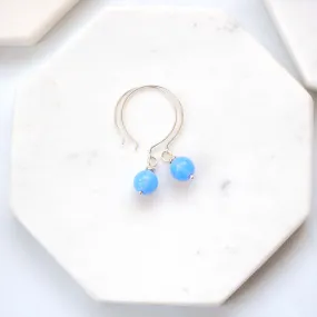 Simple Baby Blue Hoop Earrings