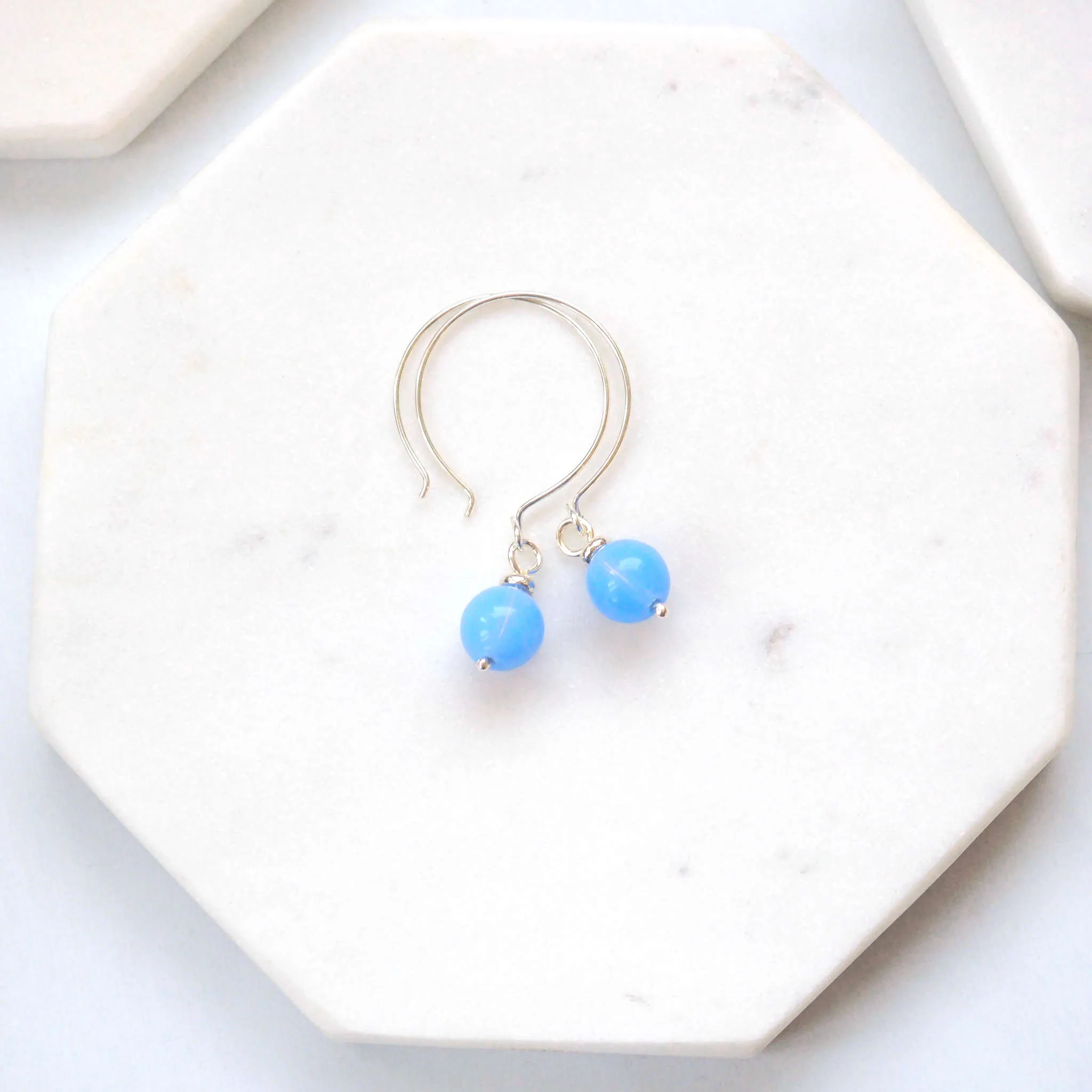 Simple Baby Blue Hoop Earrings