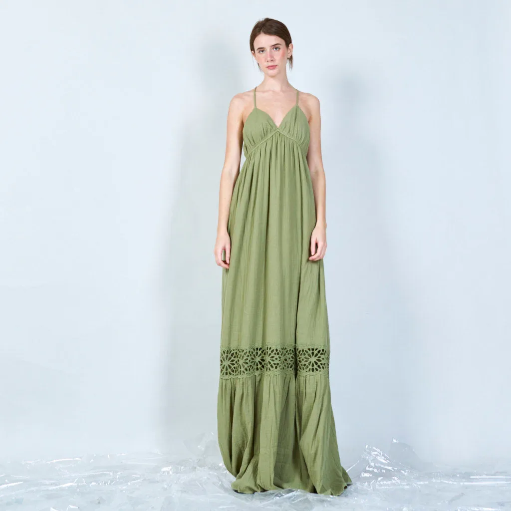 Simple backless maxi dress wholesale