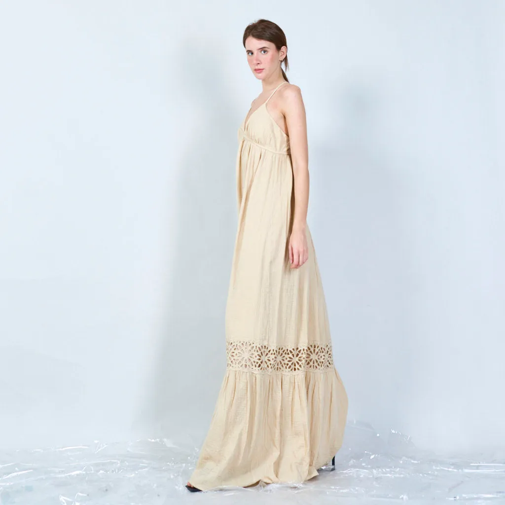 Simple backless maxi dress wholesale