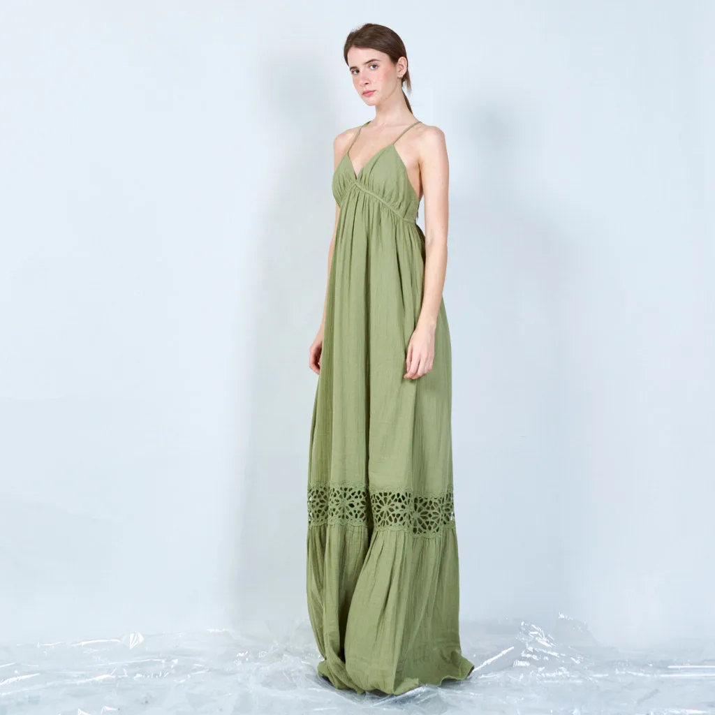 Simple backless maxi dress wholesale