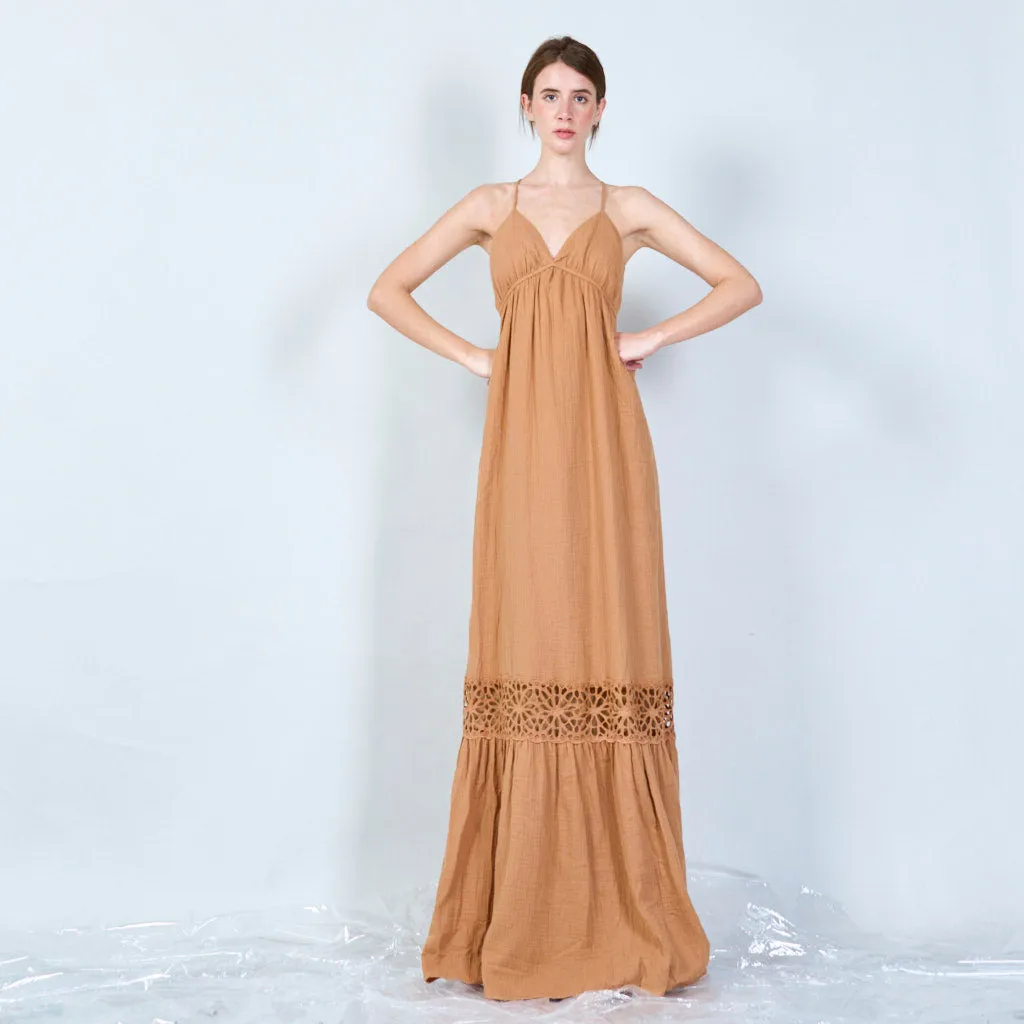 Simple backless maxi dress wholesale