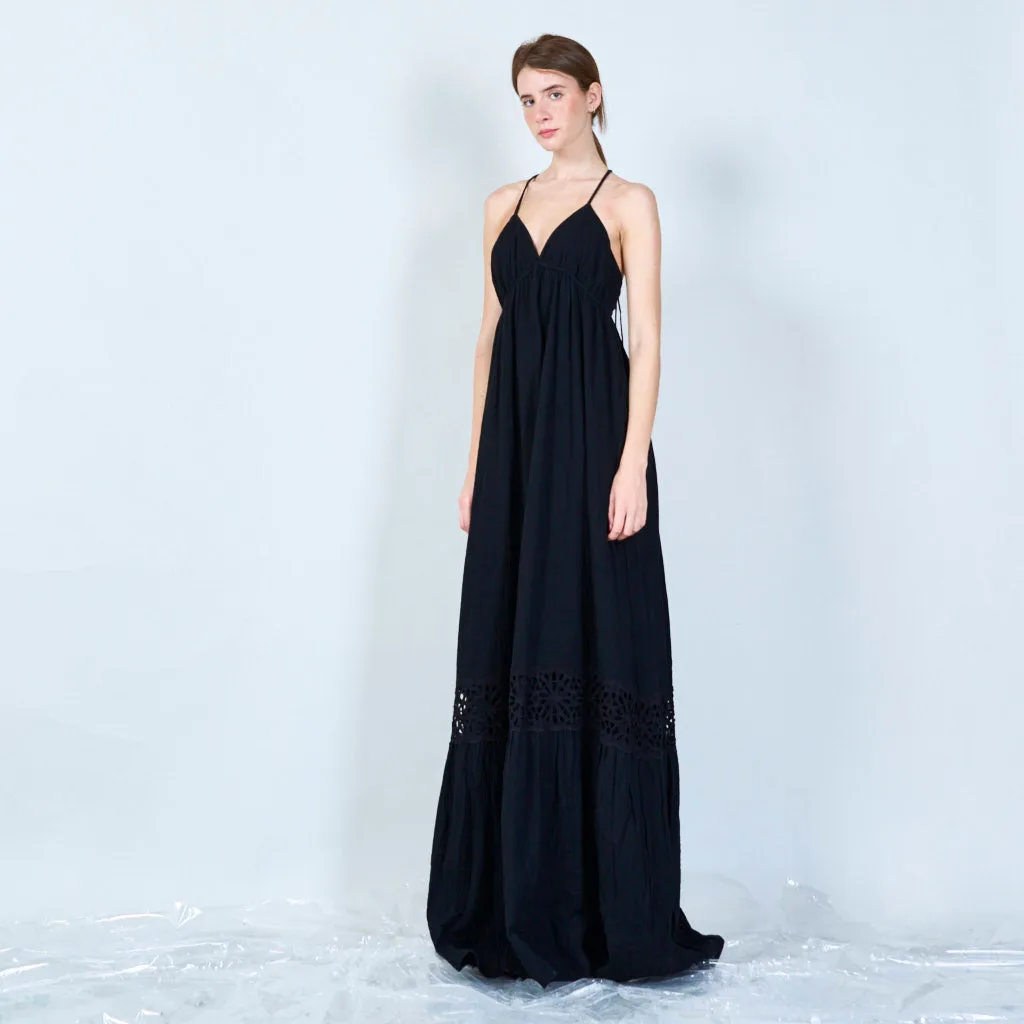 Simple backless maxi dress wholesale